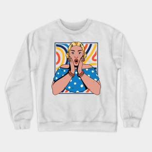 Chisme Queen Pop Art Portrait of Young Woman OK Crewneck Sweatshirt